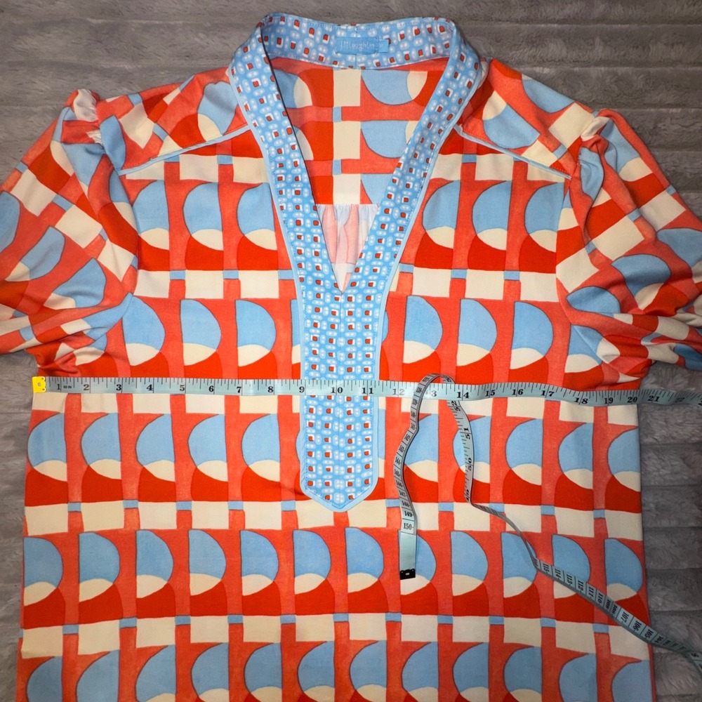 J.McLaughlin Women's Medium Emer‎ Dress Eclipse Orange Blue Shift Catalina Cloth - Picture 7 of 14